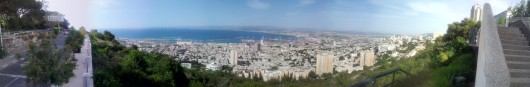 מבט פנורמי על מפרץ חיפה מרחוב יפה-נוף